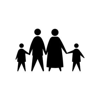 family silhouette avatar vector