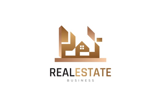 Luxury Real Estate Logo Design. Gold Architecture, Building and Construction for Real Estate Industry Identity vector