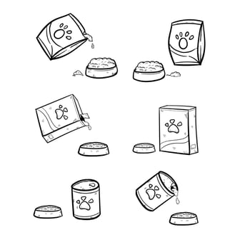 dog food doodle art vector