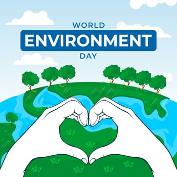 World environment day with love hand sign vector