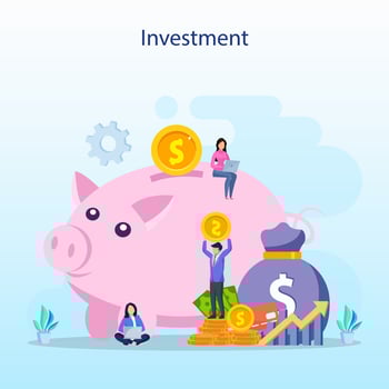 Business investment concept. Financial growth rising up to success. vector