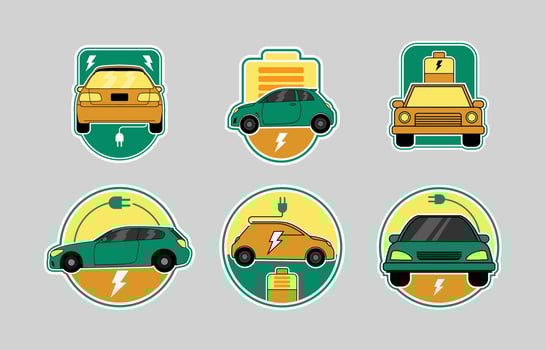 Electric Car Badge vector
