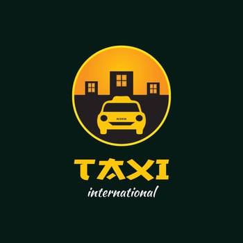 Taxi international concept logo design template vector. circle taxi logo emblem sticker vector
