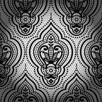 Seamless white floral lace pattern vector