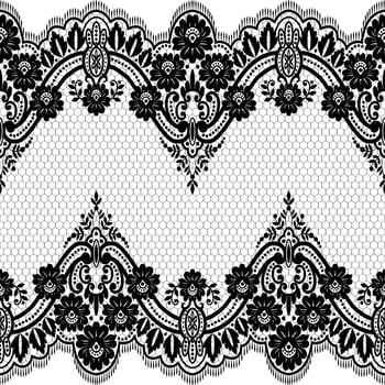 Seamless white floral lace pattern vector