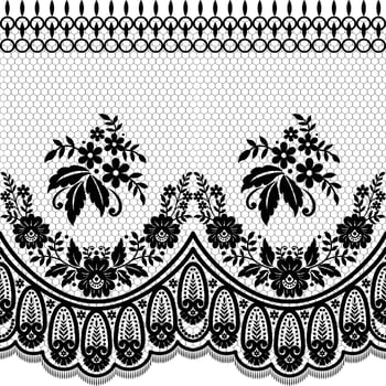 Seamless white floral lace pattern vector