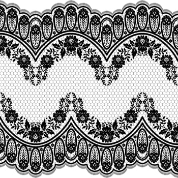 Seamless white floral lace pattern vector