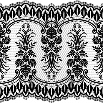 Seamless white floral lace pattern vector