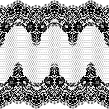 Seamless white floral lace pattern vector