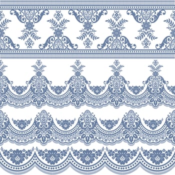 Seamless lace set vector