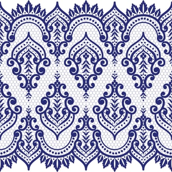 Seamless flower lace pattern vector