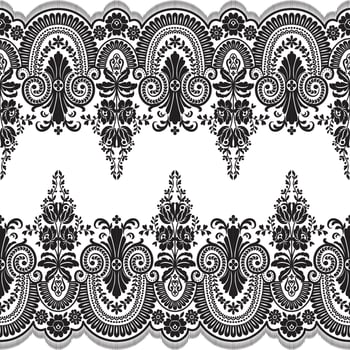 Lace seamless pattern with flowers vector
