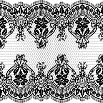 Lace seamless pattern with flowers vector