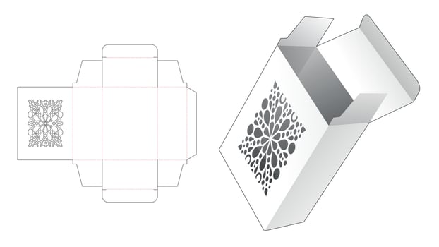Soap box with mandala pattern die cut template vector
