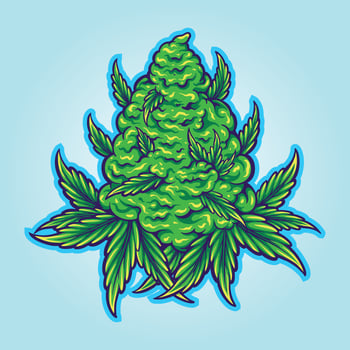 Weed leaf plant medicinal hemp vector