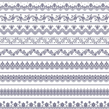 Seamless lace set vector