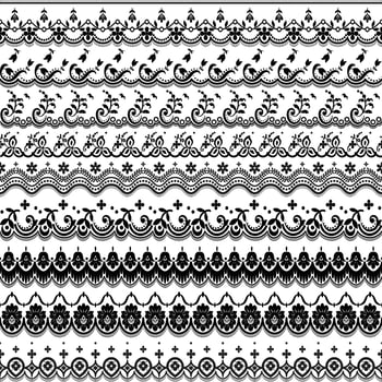 Seamless lace set vector