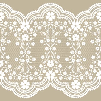 Lace vector fabric seamless pattern
