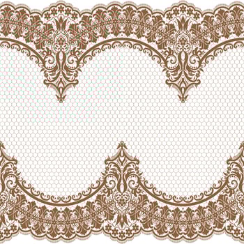 Lace seamless pattern with flowers vector