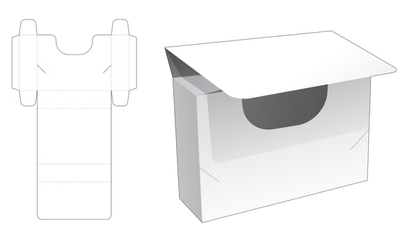 Flip box and locked points die cut template vector