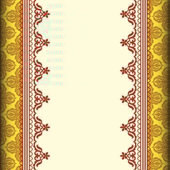 Vector Damask Pattern and Frame