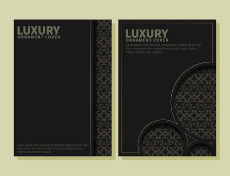 luxury ornament pattern book cover vector