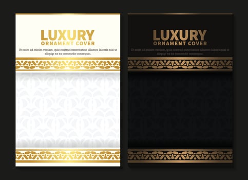 luxury ornament pattern book cover collection vector