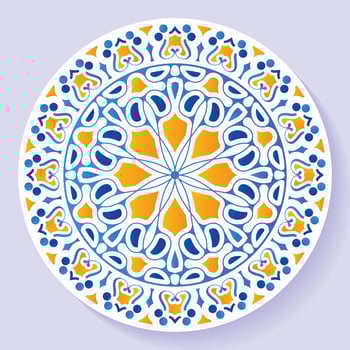 Colorful mandalas with line shapes vector