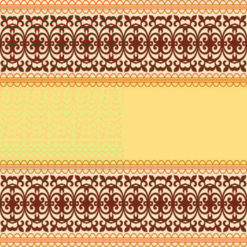 Vector Damask Pattern and Frame