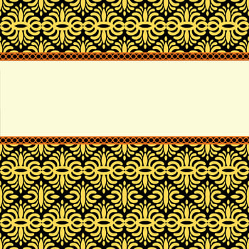 Vector Damask Pattern and Frame
