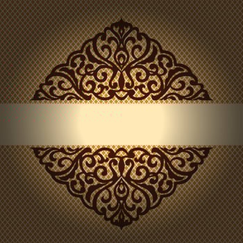 Vector Damask Pattern and Frame
