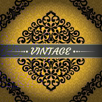 Vector Damask Pattern and Frame