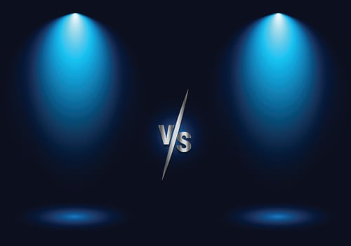 versus with blue lights and writing vector