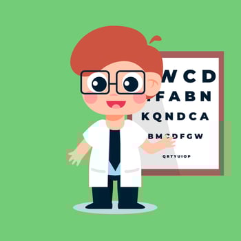 little doctor character eye test vector