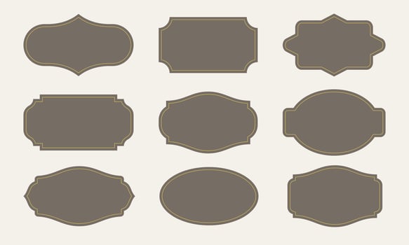 Vector element of retro frame template. Blank vintage decorative label, suitable for invitation card and cafe menu ornament.