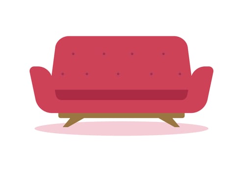 Sofa  red cartoon illustration vector