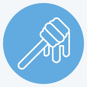 Icon Honey Dipper. suitable for Bee Farm. Blue Eyes Style. simple design editable. design template vector. simple illustration vector