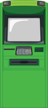 ATM machine isolated on white background vector