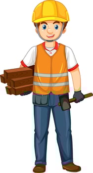 A construction worker in uniform vector