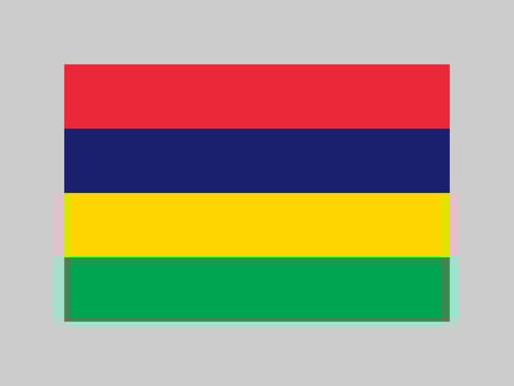 Mauritius flag, official colors and proportion. Vector illustration.