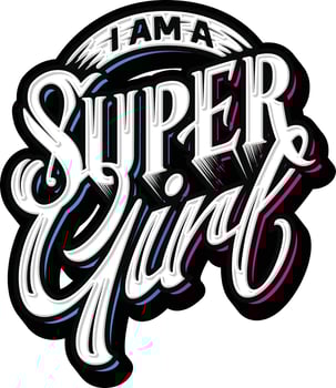 Super Girl Lettering typography vector