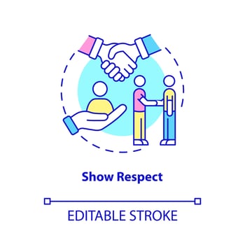 Show respect concept icon. Appreciation and esteem. Customer service abstract idea thin line illustration. Isolated outline drawing. Editable stroke. vector
