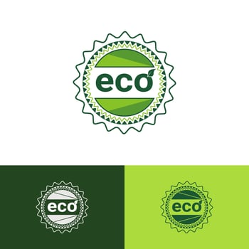 Eco Leaf Label. Logos of green leaf ecology nature icon vector