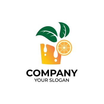 Orange juice logo design vector
