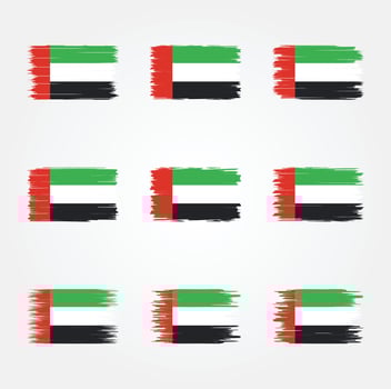 United Arab Emirates Flag Brush Collection vector
