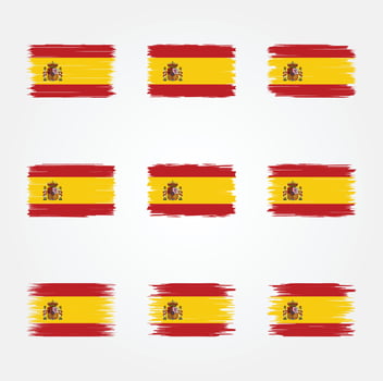 Spain Flag Brush Collection vector