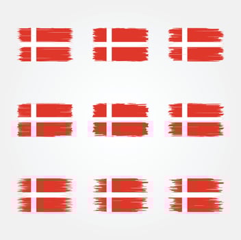 Denmark Flag Brush Collection vector