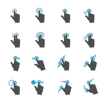 Touch Gestures Icons with White Background vector