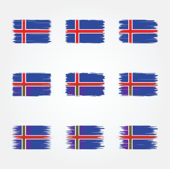 Iceland Flag Brush Collection vector