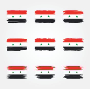 Syria Flag Brush Collection vector